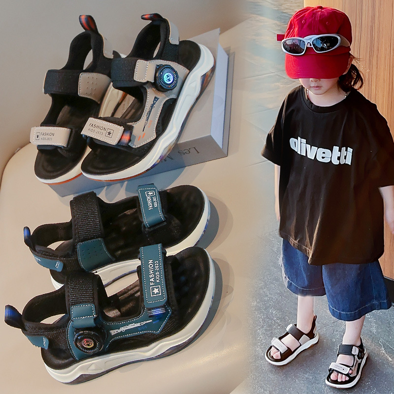 Sandalias para Niños, Verano 2026, Nuevas y Elegantes, con Suela Suave, para Niños Mayores, Calzado Informal, Sandalias de Playa para Niños, a la Moda