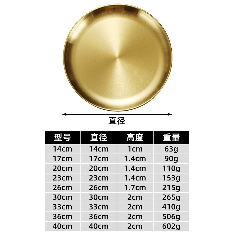 Al por mayor 304 coreano disco de acero inoxidable Hotel comida occidental placa barbacoa bandeja pastel postre