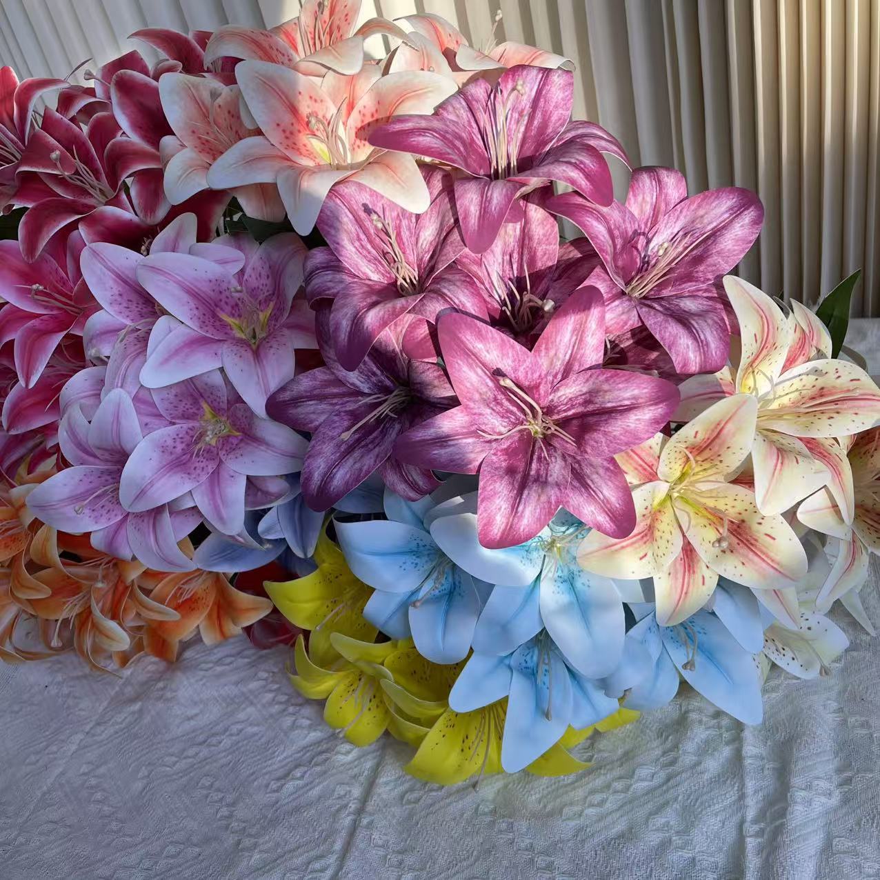 Simulation lily 7-head film Sayuri wedding flower simulation flower…