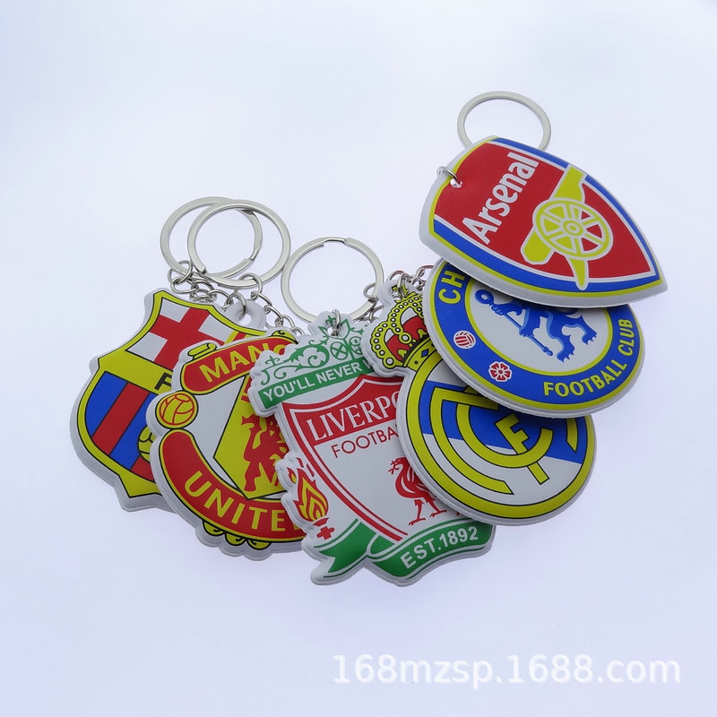 Copa del Mundo de los aficionados al fútbol suministros Pakistán España Francia Alemania presionado algodón equipo Jersey llavero adornos regalos