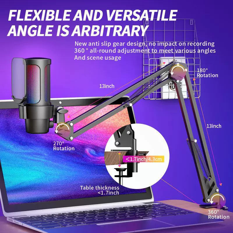 跨境畅销电容麦克风USB电脑手机网络直播游戏竞技录音主播话筒