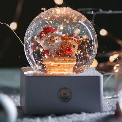 Christmas crystal ball Christmas transparent Pellet Dream The music box gift children birthday gift originality Music box