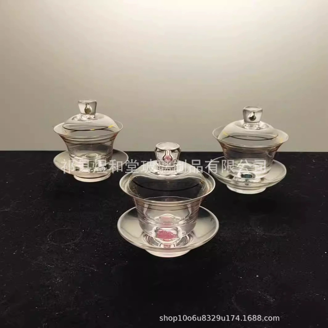 Turquoise capacious glass transparent elite bracelet handmade