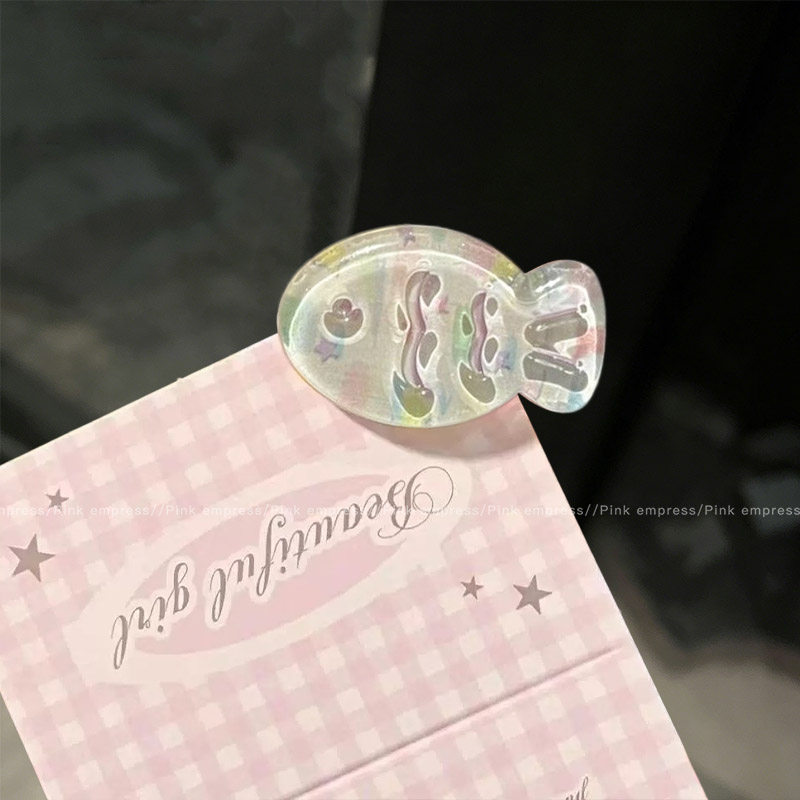 3# jelly lime grape fish hair clip - bottom clip approximately 3.2cm