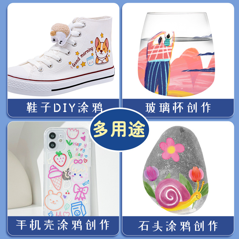 Marcador de acrílico marcador de color de pintura caliente 36 color a base de agua doble pluma cabeza acuarela pluma gouache cepillo de aceite