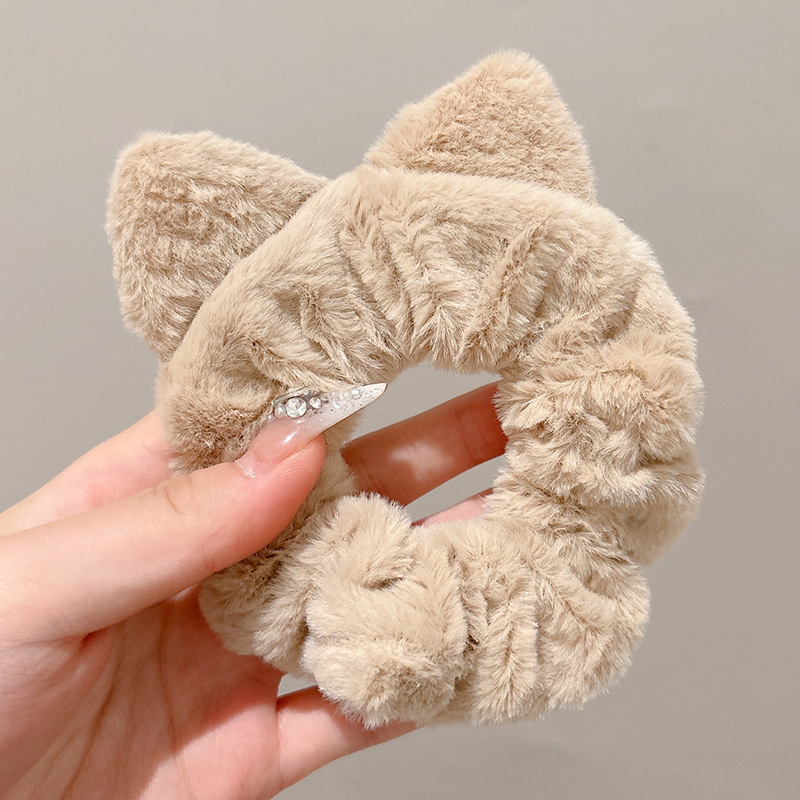 Otoño y invierno nueva correa de cabello de mujer lindo peluche intestino grueso anillo cabello Teddyjk adornos de cabello coreano cabeza cuerda al por mayor