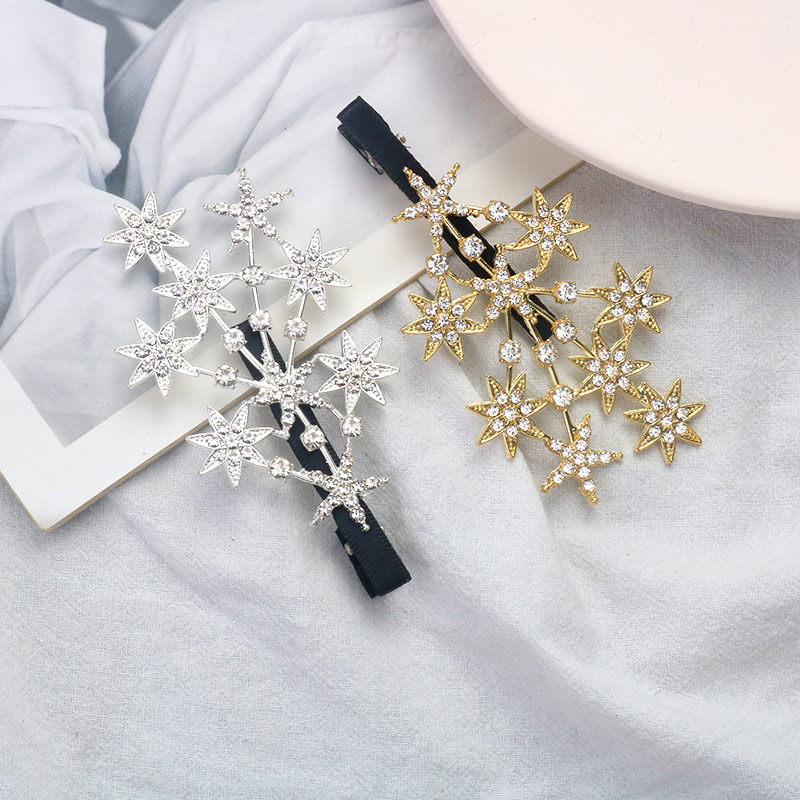 Hairpin Edge clamp girl Red twig Rhinestone star Side Card issuance fashion fairy Super Flash Pressure nozzle Hairdressing