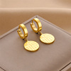 Golden earrings stainless steel, jewelry, European style, does not fade, pink gold, wholesale