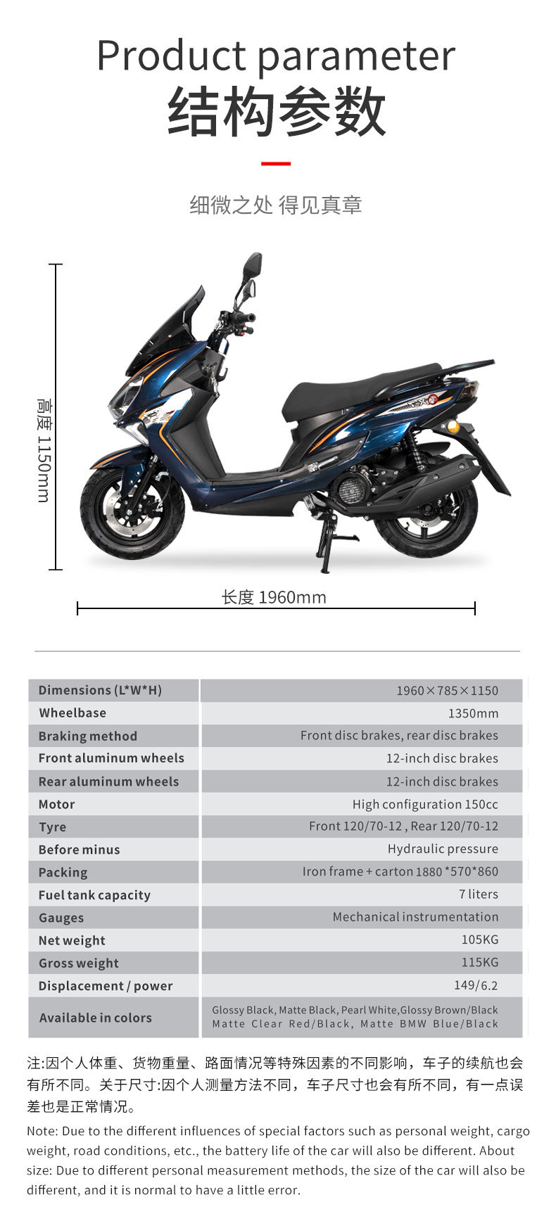 Foreign Trade Wholesale Jo3 Motorcycle Adult Scooter Cool Off-Road Motorcycle Export Complete Vehicle to Vietnam