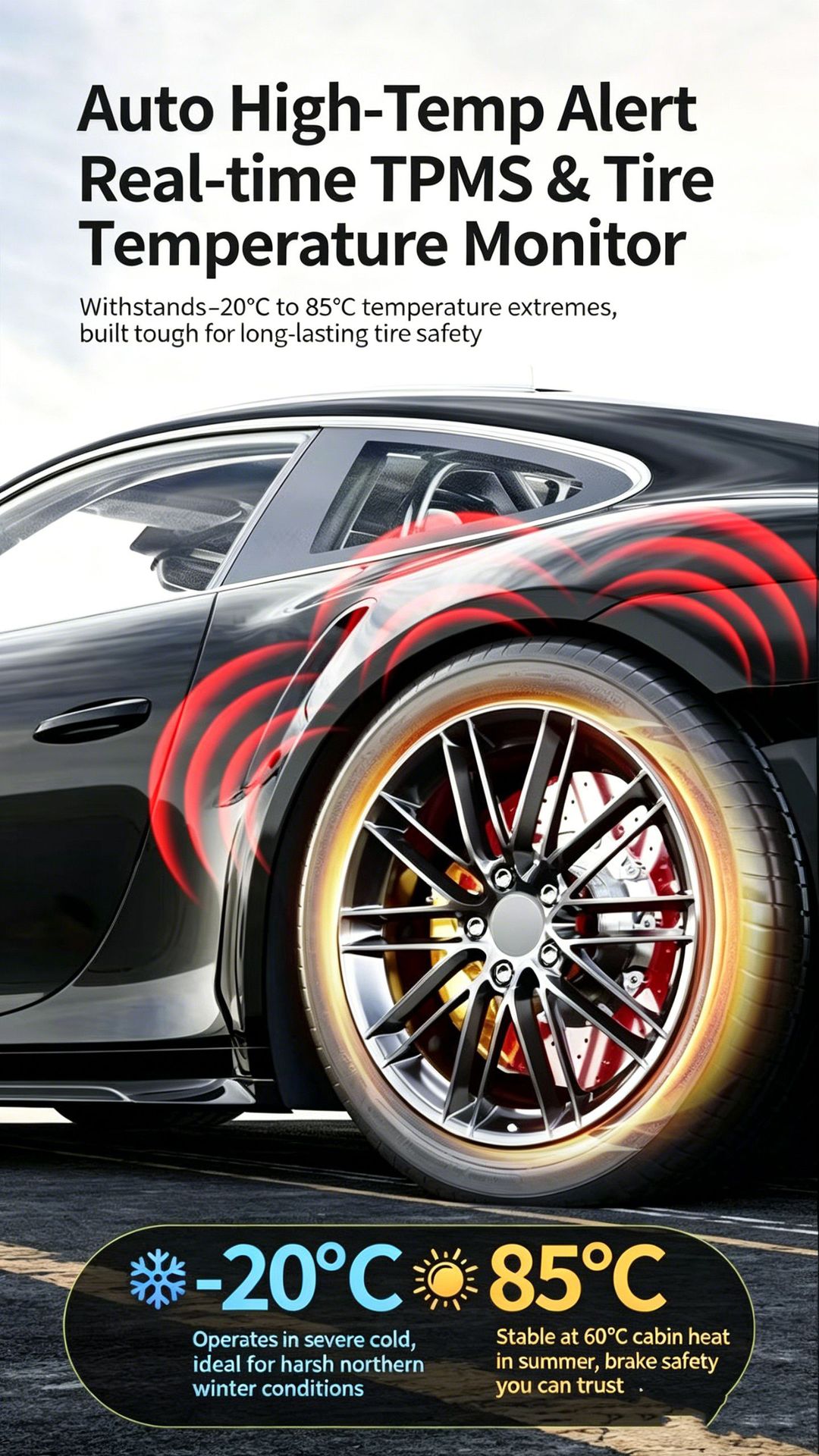 Cross-Border Multi-Language Tpms Car and Motorcycle Bluetooth Tire Pressure Detector with Mobile App for Real-Time Tire Monitoring