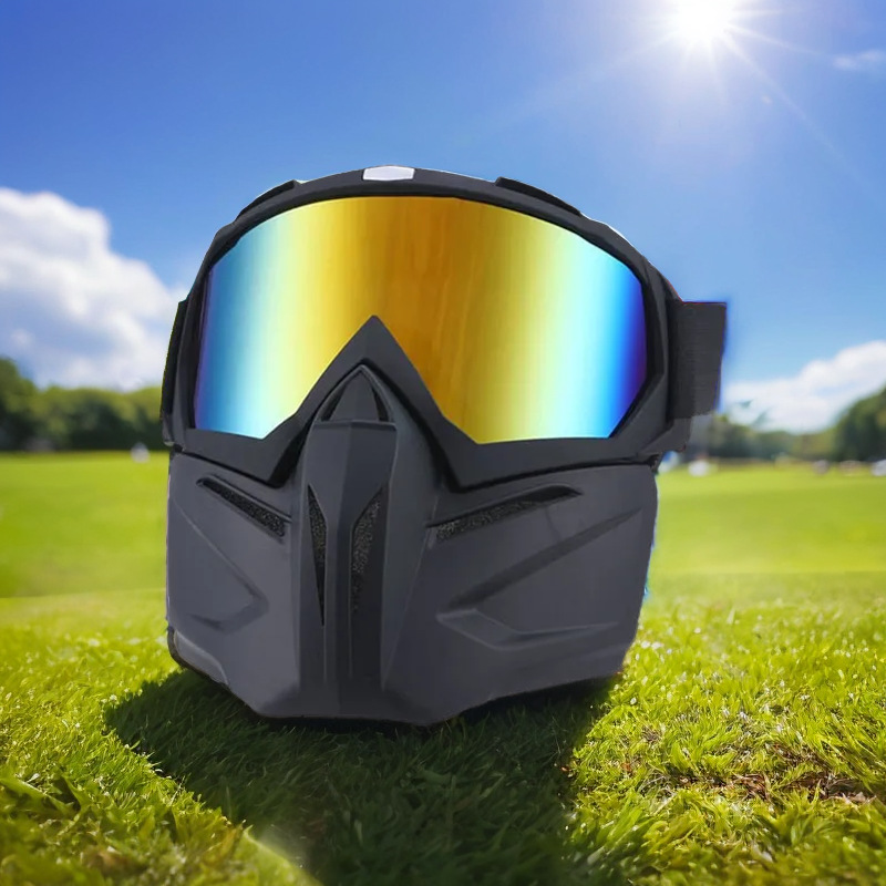 Vēja spogulis bezceļu motociklu braukšanas maska slēpošanai āra sporta vēja necaurlaidīga smilšu ķivere bruņinieka aprīkojums M un_voghion.com