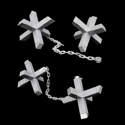 Cross-border military building blocks tank interception iron link column assembly model construction scene equipment small particle toys