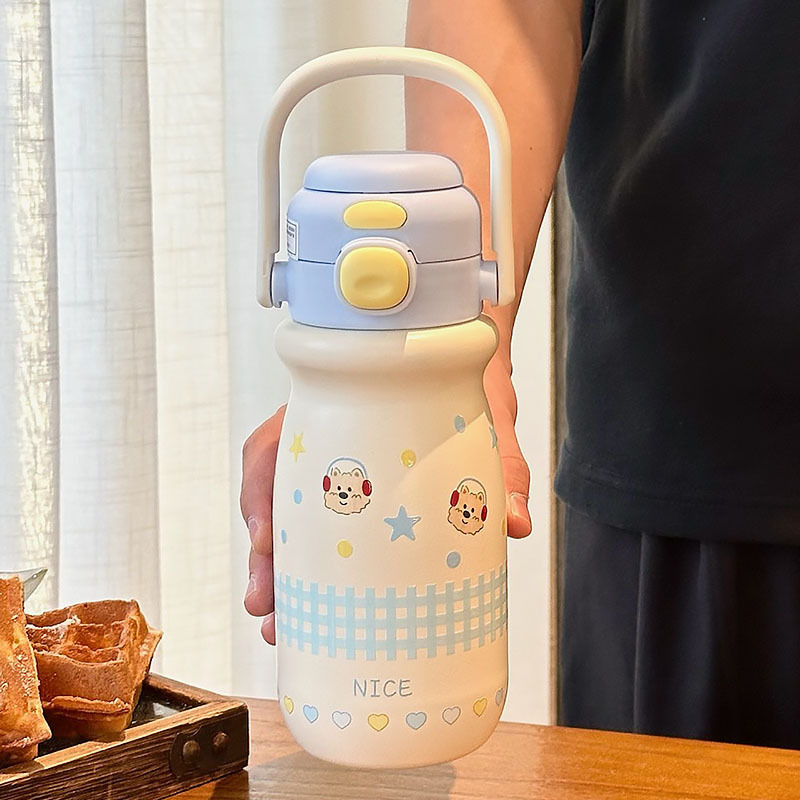 保温杯女士高颜值2025新款吸管水杯学生外出便携保冷杯大容量水壶|undefined