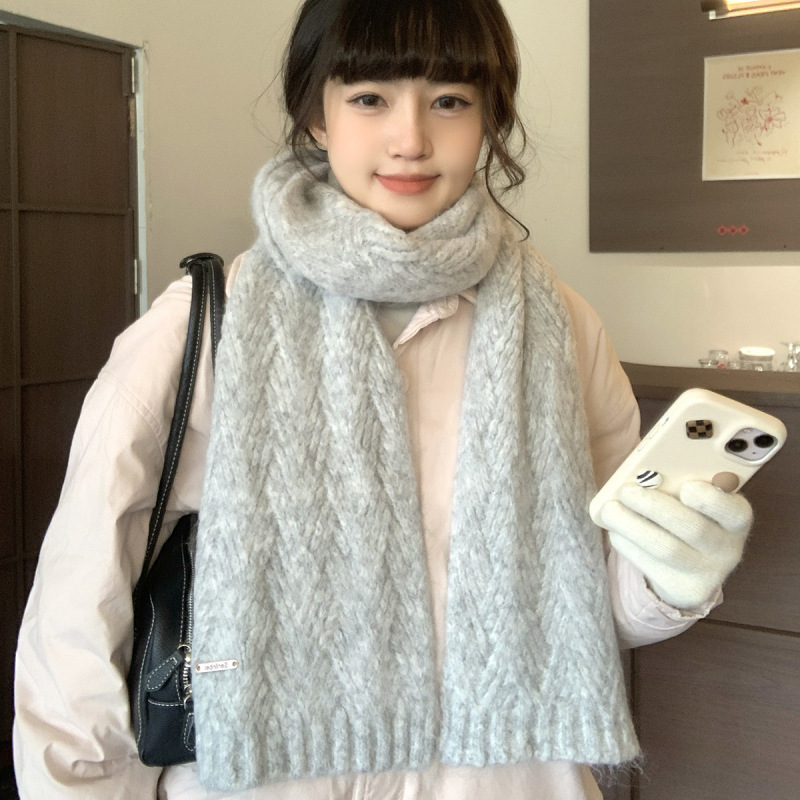 Albaca Alpaca Scarf Women's Winter New Wool Blended Korean Fashionable Student High-grade Knitted Scarf