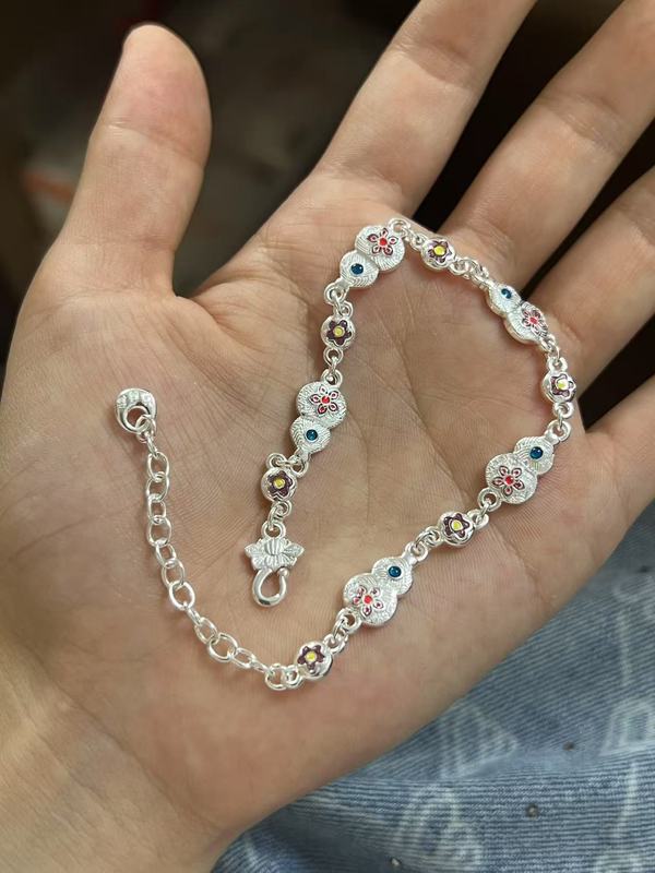 「醉清葫」珐琅彩葫芦手链新中式复古精致手工花朵手串直播新款潮|undefined