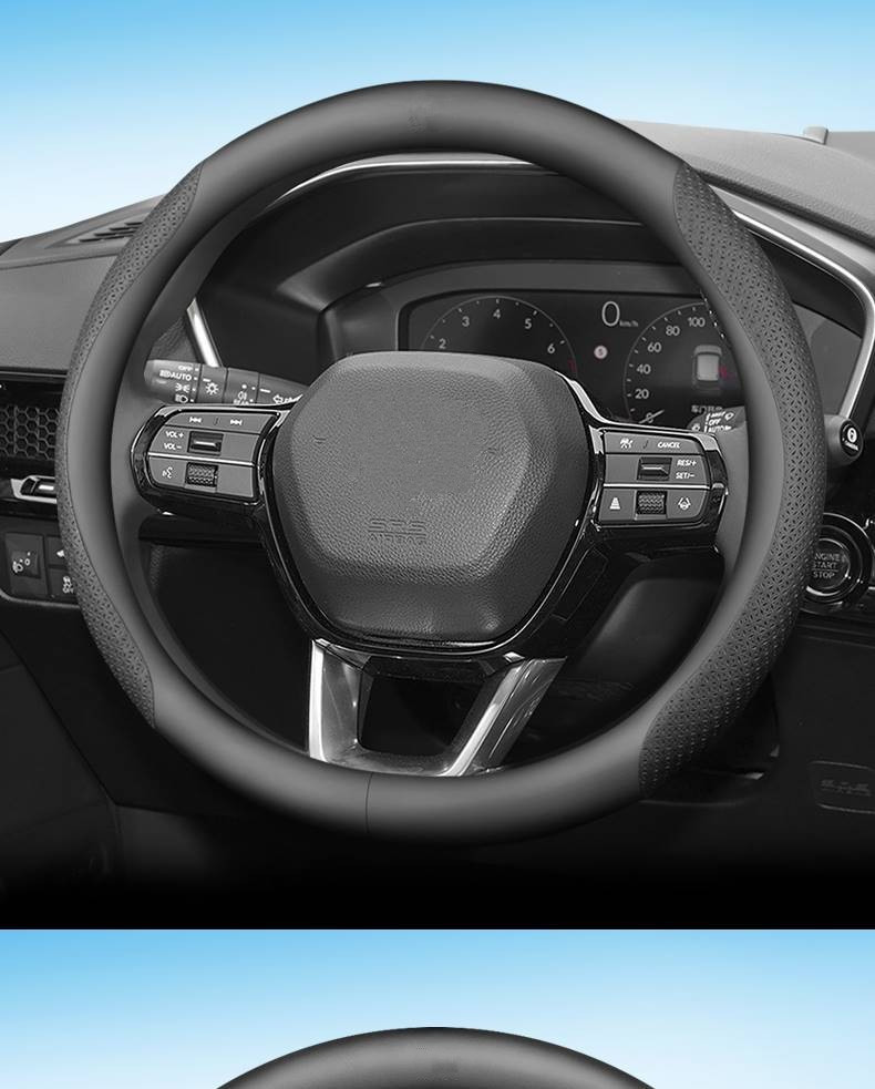Dropshipping on Aliexpress Temu Car Steering Wheel Cover, Genuine Leather, Non-Slip, Wear-Resistant, Suitable for All Seasons, D-Shaped Handle Cover, Unisex