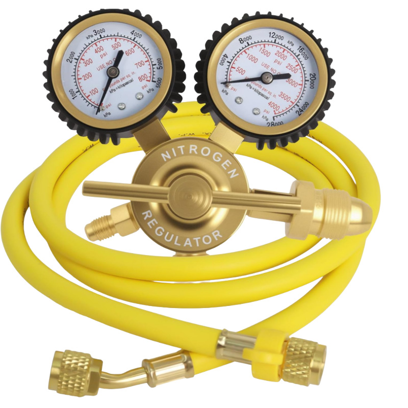 工厂批发外贸美式全铜超高压氮气减压器CGA580空调加氟工具带皮管