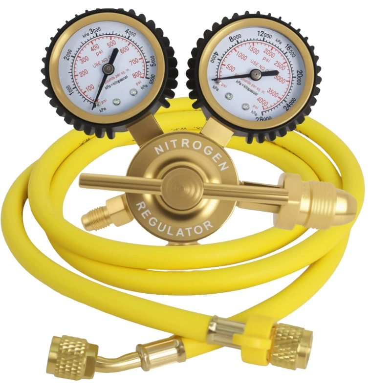 Заводская оптовая торговля американская полная медь сверхвысокого давления азот редуктор CGA580 кондиционер фтор инструмент с кожаной трубкой