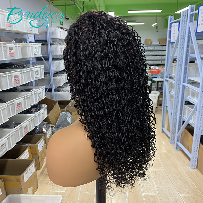 13*4 Stitching Headgear Pixie Curly Natural Color Human Hair Wig_voghion.com
