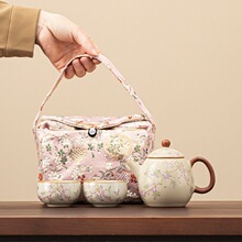 汝窑高档功夫旅行茶具套装小套便携收纳景德镇泡茶器茶杯快客杯子