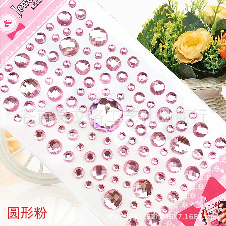 Crystal Patch Acrylic Gem Stickers, Plum Blossom & Heart Designs, 18 × 8.5 cm