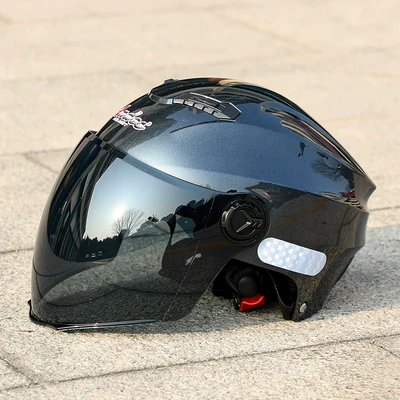 New National Standard Safety Helmet for Motosiklet kaskı (dəbilqə) - titanium-gray-double-mirror-sunscreen-glasses-main-picture-one-size-fits-all