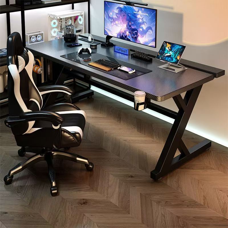 Computer Desk for Home Use in the Bedroom, Can Be Equipped with a Robotic Arm, Gaming Desk, Carbon Fiber Style, Light Luxury Minimalist Office Desk Computer Desk for Home Use in the Bedroom, Can Be Equipped with a Robotic Arm, Gaming Desk, Carbon Fiber Style, Light Luxury Minimalist Office Desk