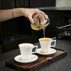 跨境带手把小号咖啡杯描金茶杯大号品茗杯带杯垫中东咖啡杯子LOGO