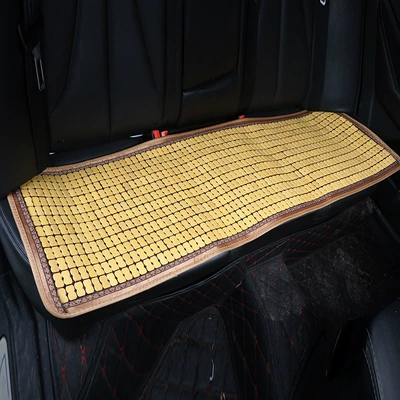 Cool pad: Bamboo Block Mat Cooling Seat Cushion - beige-narrow-edge-bamboo-slices-back-row