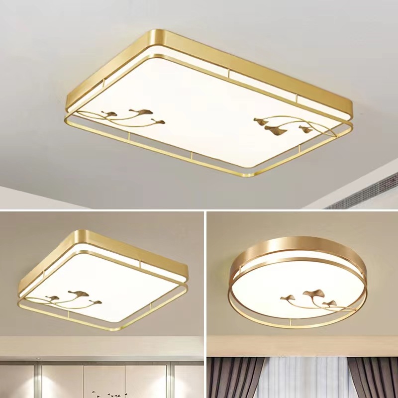 Chinese Style Full Copper Ceiling Lamp Living Room Lamp Dining Room Lamp Modern Minimalist Bedroom Art Study Lamp Minimalist Ceiling Lamp