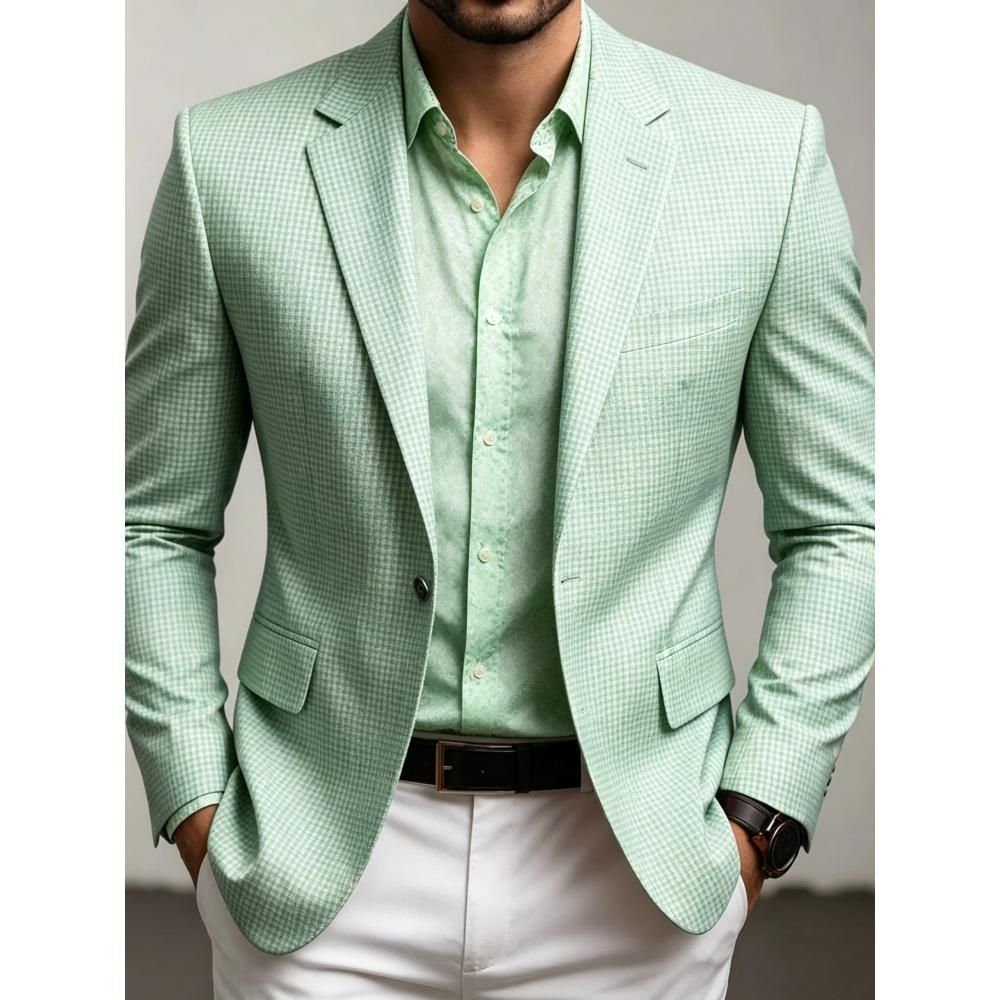 Hombres delgados trajes casuales impresión 3D clásica versátil primavera y otoño chaqueta de trajes transfronterizos Gran Bretaña spot