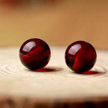 二代血珀净水单珠琥珀配珠散珠波罗的海圆珠单颗蜜蜡手串菩提配饰