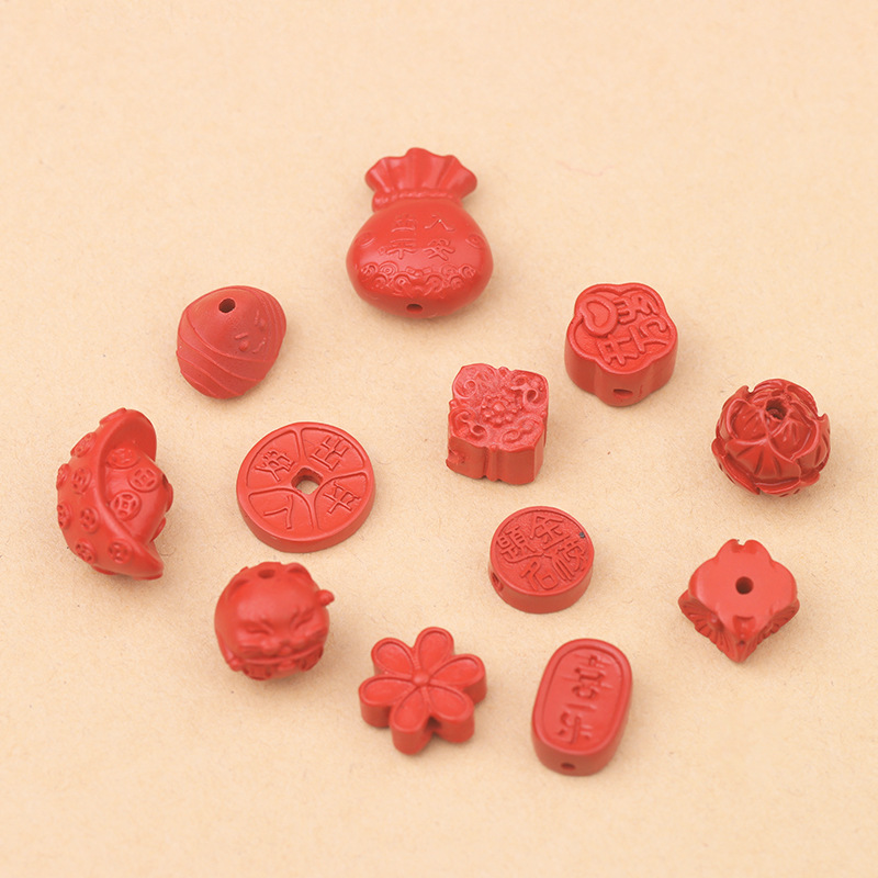 High-Content Water-Fly Sand DIY Weaving Bracelet Necklace Cord Cinnabar Loose Parts Zongzi Safety Buckle Pendant Pumpkin Accessories