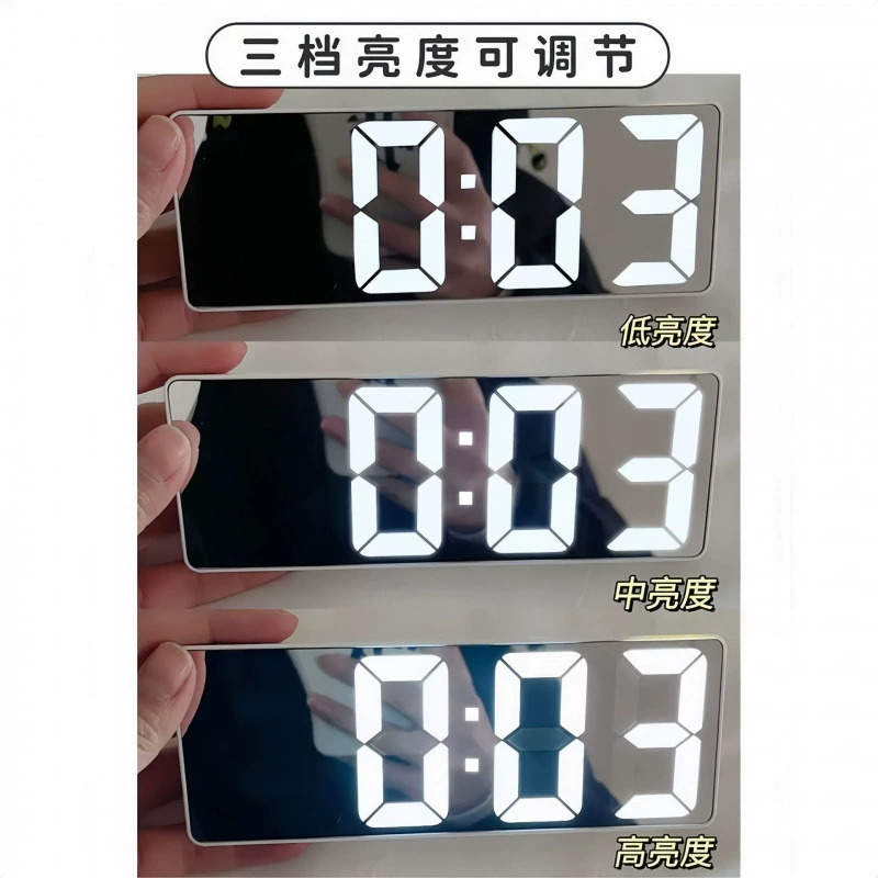 Бесшумные часы, умный электронный LCD-дисплей, зеркальный эффект