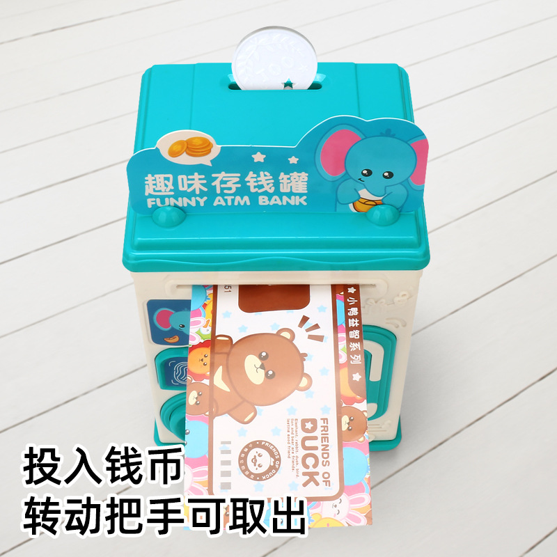 Diversión infantil de la caja de ahorro de la caja de ahorro de la caja de ahorro de la caja de seguridad de la luz de la música de dibujos animados