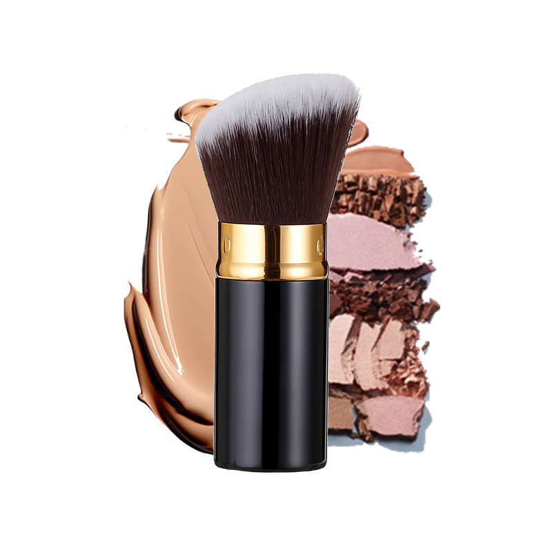 Brocha de maquillaje portátil retráctil grande, superventas transfronteriza, para polvos, colorete, polvos fijadores y contorno