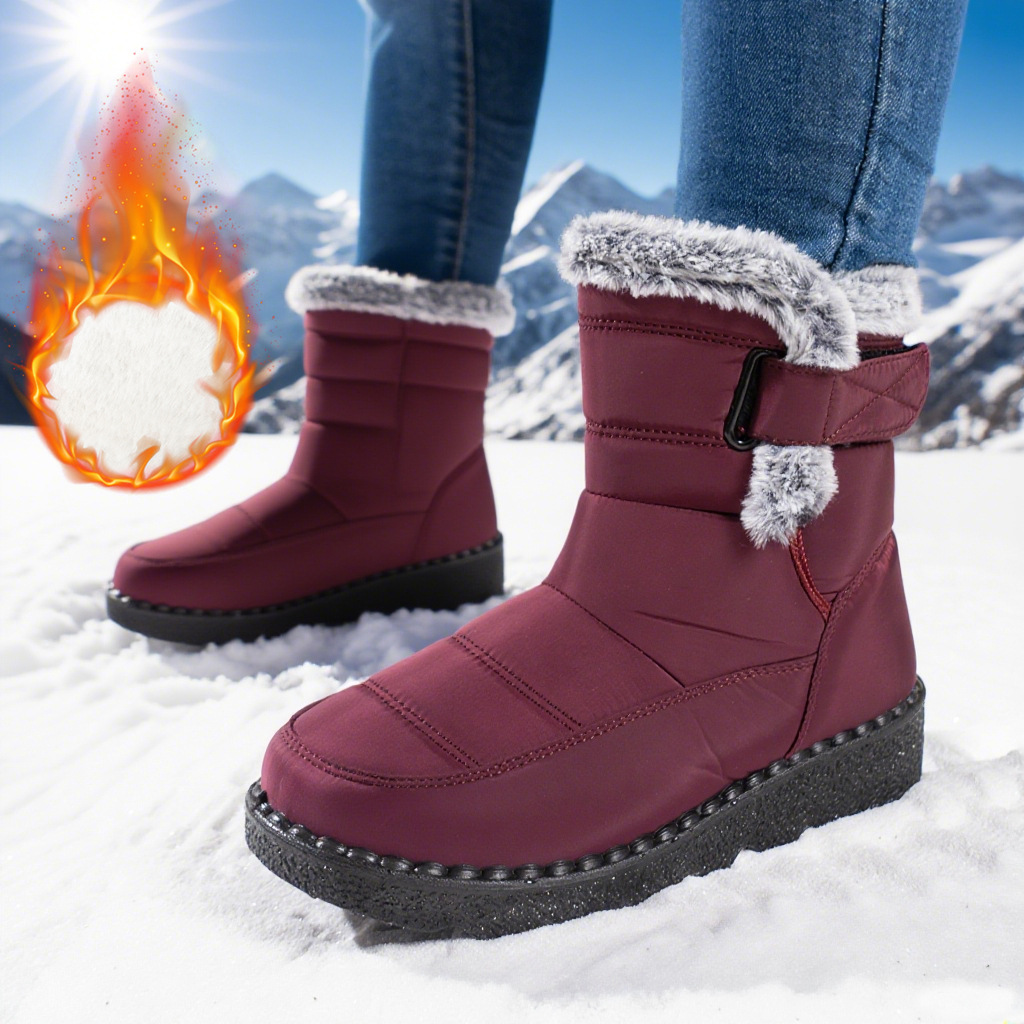 2023 parejas transfronterizas zapatos de algodón botas de nieve de nivel medio a alto al aire libre botas de algodón de felpa de conejo impermeables y antideslizantes tallas grandes 45
