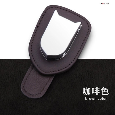 Card Bill Sunglasses Leather | Car Glasses Clip/Bill Clip - second-generation-brown