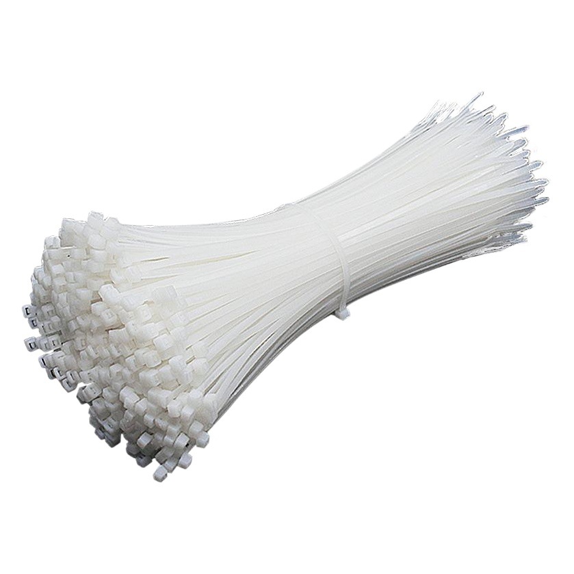 Correa de nailon en blanco y negro, correa de alambre con hebilla, correa de plástico, cuerda de sujeción fija, correa de sujeción autobloqueada