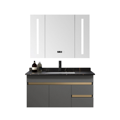 Bathroom cabinet combination slate basin integrated ceramic basin simple bathroom washbasin cabinet smart mirror cabinet