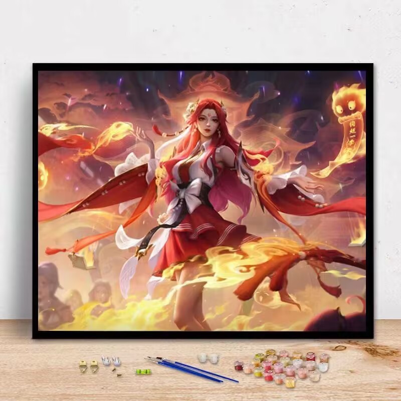 Caqui pintura simple pintura decorativa pintura china todo va bien bricolaje pintura al óleo digital pintado a mano pintura al óleo de relleno estilo chino