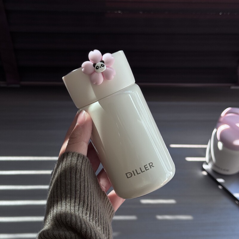 Dilebel ガールズサクラパンダシリーズ 316 ステンレス鋼魔法瓶カップかわいいポータブル小容量コーヒーカップ|undefined