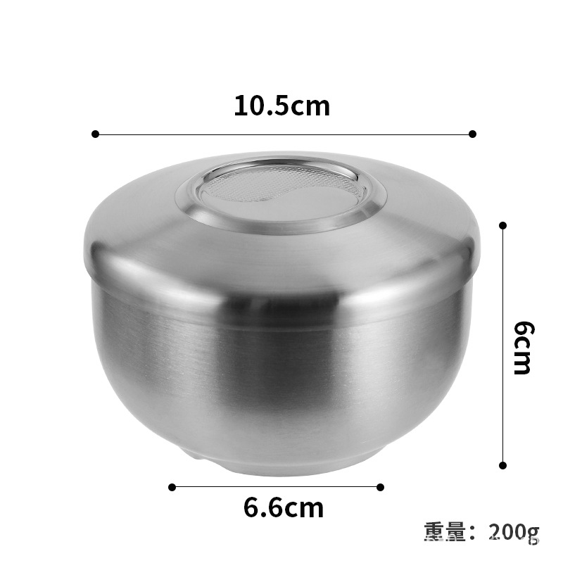 Suministro directo de fábrica restaurante coreano tazón de sopa de acero inoxidable creativo dorado doble capa de aislamiento térmico condimento tazón de arroz con tapa