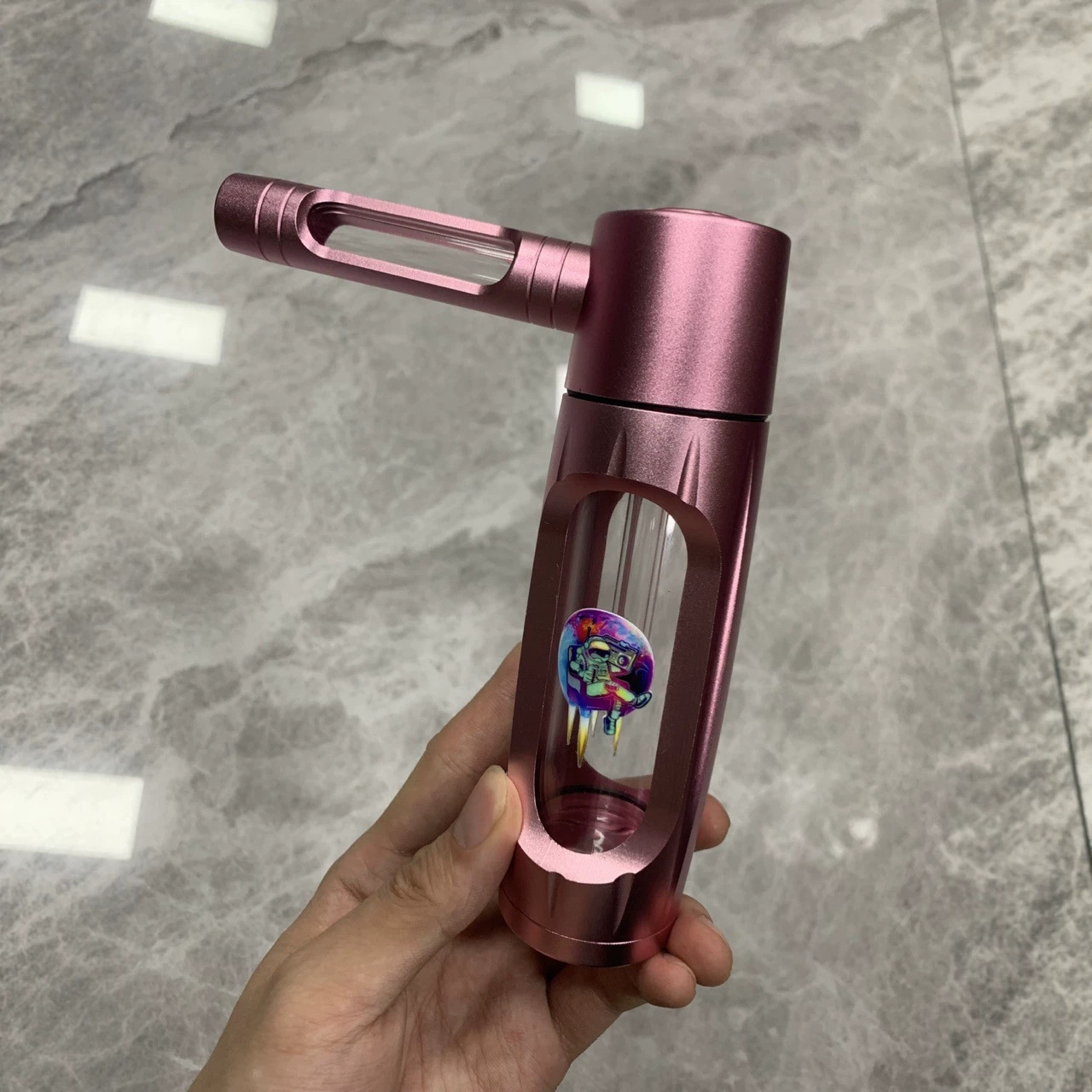 ท่อสูบอลูมิเนียมอัลลอยด์รูปค้อน รุ่นใหม่สำหรับการส่งออก ท่อสูบโลหะและแก้วแบบพกพา ถอดประกอบได้ ทำความสะอาดง่าย PIPE