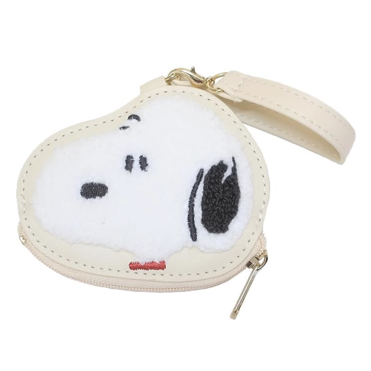 日本のスヌーピーキャラクター頭型小物収納袋チャーリーオラフかわいい漫画刺繍小銭入れペンダント|undefined