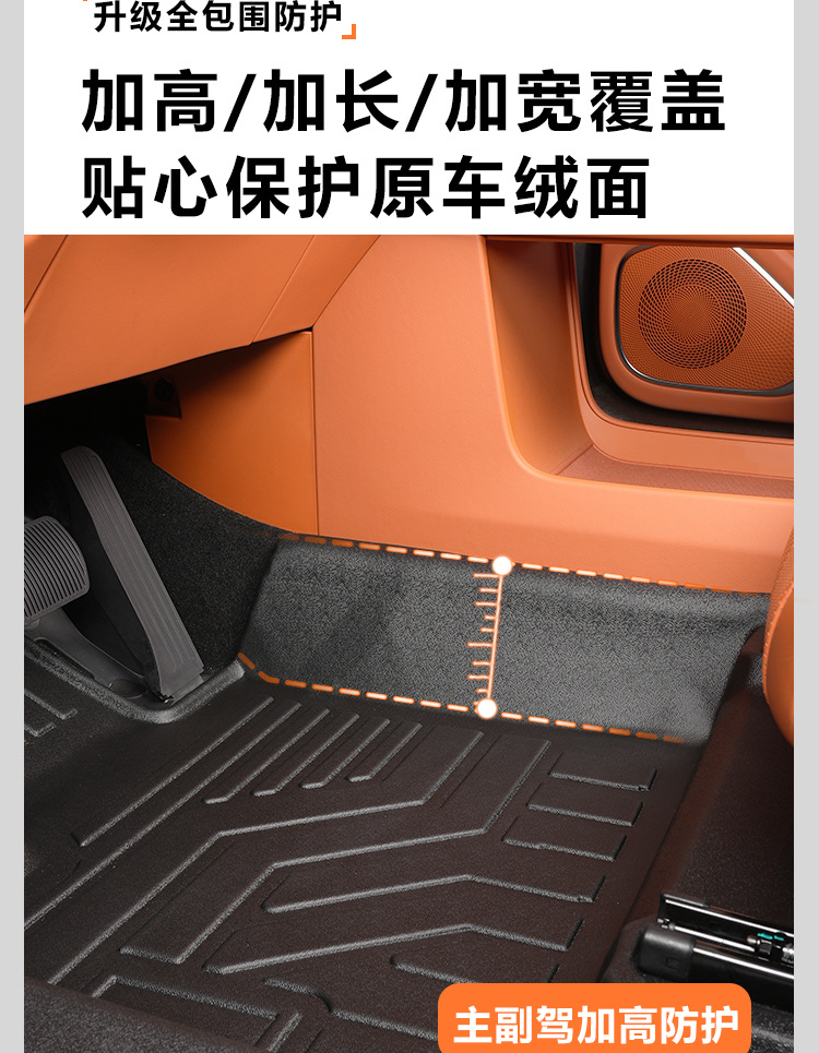 Suitable for the 23-26 models of the WEY Blue Mountain, full coverage floor mats for the front two rows, decorative modification TPE car floor mat accessories