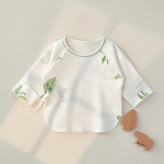 Newborn clothing spring and autumn pure cotton boneless undershirt half-back dress newborn baby autumn clothes top baby monk's robe