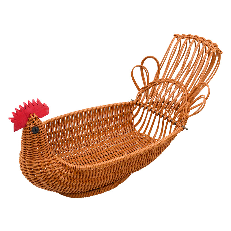 Cesta de Frutas con Forma de Pato de Imitación, Cesta de Pan, Decoración de Hogar de Ratán, Adorno para Sala de Estar, Cesta de Almacenamiento para Escritorio
