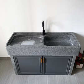 户外花岗岩洗衣池带搓衣板别墅室外石头一体水池花园大理石洗衣槽