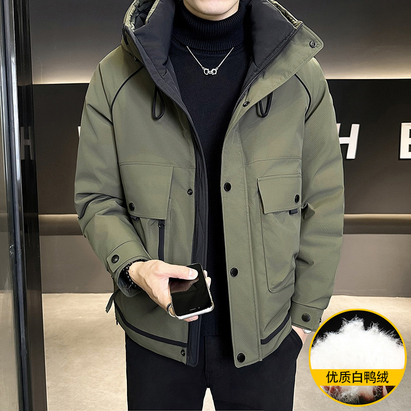 Men's Thickened Winter down Jacket 2024 New Trendy High-End American Style Handsome Workwear Jacket